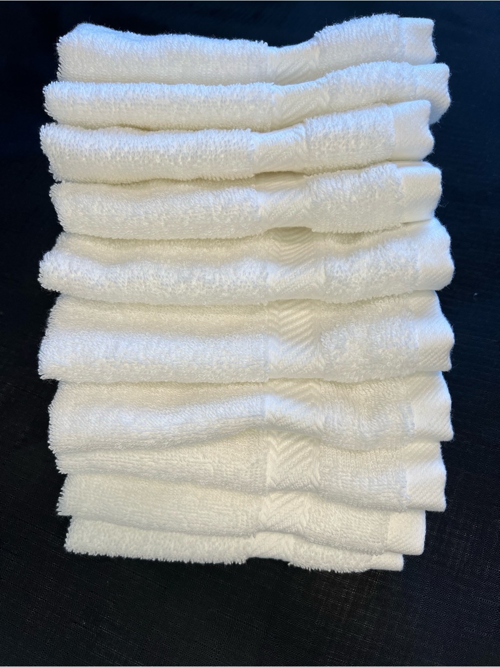 Marriott Hotel Collection Plush White Washcloth Stack of 10 Soft Cotton 13x13